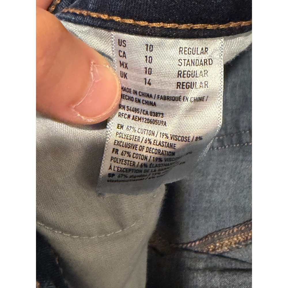 American Eagle Jegging Womens 10 Blue Super Super Stretch X4 Dark Wash Denim - Picture 4 of 11